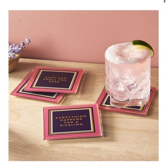 Trina Turk wine enthusiast coaster set NWT - 2 available! - Picture 1 of 4